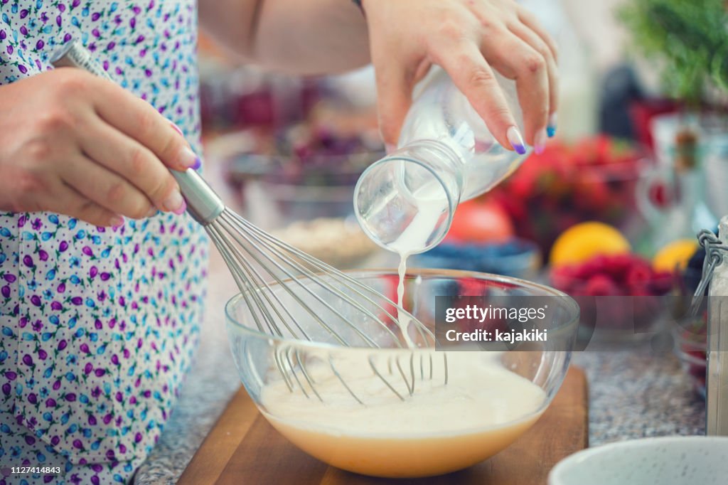 Woman Preparing Pancakes