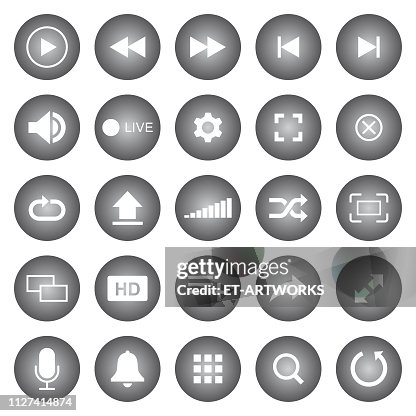 Multimedia Buttons Vector High-Res Vector Graphic - Getty Images