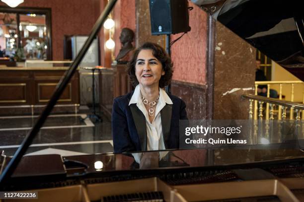 Spanish pianist Rosa Torres-Pardo poses for a portrait session before the press conference for the recital ‘Musica entre amigas’ at La Zarzuela...