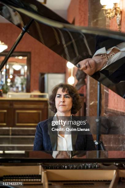 Spanish pianist Rosa Torres-Pardo poses for a portrait session before the press conference for the recital ‘Musica entre amigas’ at La Zarzuela...