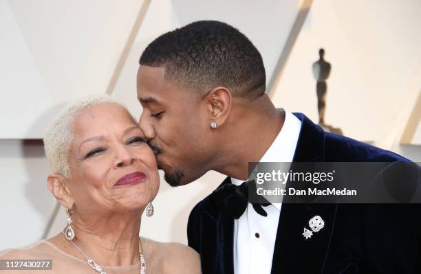 Michael B. Jordan and Donna Jordan attend the 91st Annual Academy Awards at Hollywood and Highland on February 24, 2019 in Hollywood, California.