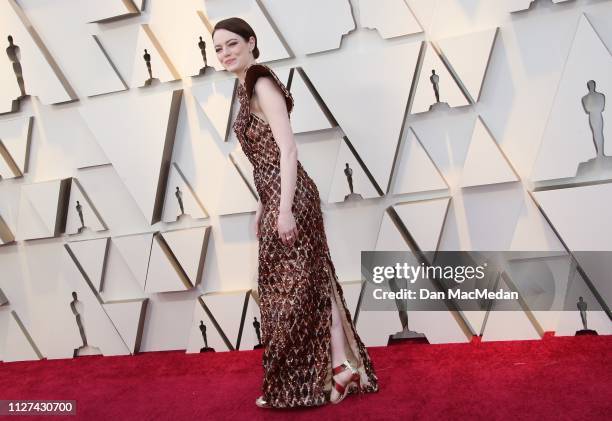 Emma Stone attends the 91st Annual Academy Awards at Hollywood and Highland on February 24, 2019 in Hollywood, California.