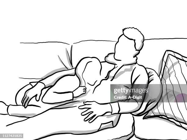 tröstliche tochter - familie sofa stock-grafiken, -clipart, -cartoons und -symbole