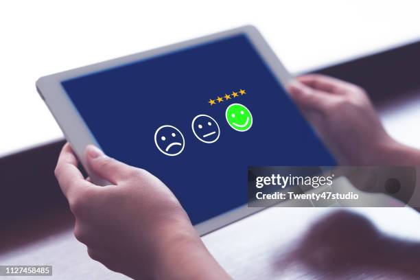 review, rating,satisfaction concept - satisfaction stock pictures, royalty-free photos & images