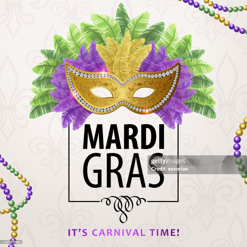 Maschera di Carnevale del Martedì Grasso & Piuma