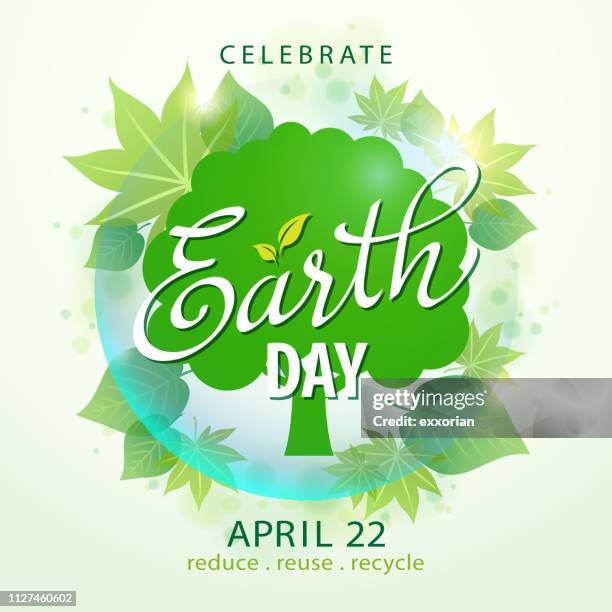 earth day green planet - reforestation stock-grafiken, -clipart, -cartoons und -symbole