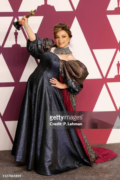 Best Costume Design winner for 'Black Panther' Ruth E. Carter poses in the press room at the 91st Annual Academy Awards at the Dolby Theatre in...