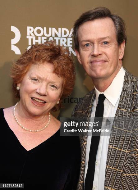 Becky Ann Baker and Dylan Baker attend the Roundabout Theatre Company's 2019 Gala honoring John Lithgow at the Ziegfeld Ballroom on February 25, 2019...