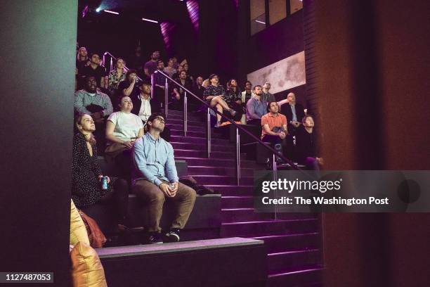 Employees from the website Deadspin watch a documentary film at their office in Manhattan, New York on November 1, 2018.