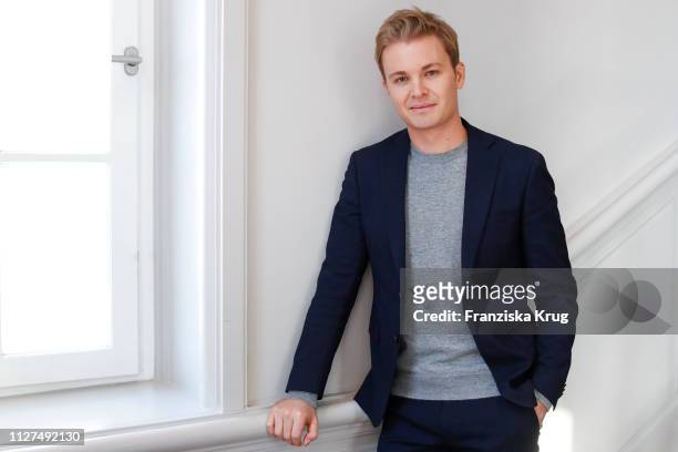 Nico Rosberg poses during the presentation of the GREENTECH FESTIVAL on January 31, 2019 in Berlin, Germany. Nico Rosberg, Marco Voigt and Sven...