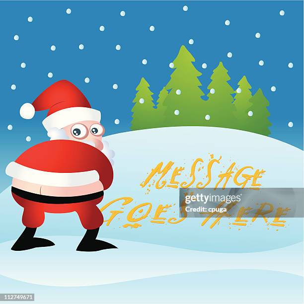 santa has a message - urine vector stock illustrations