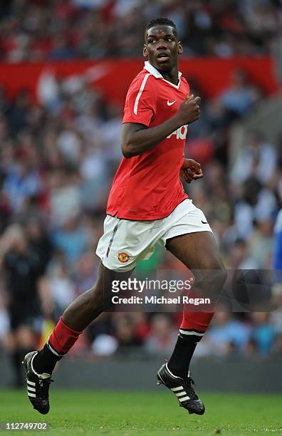 Paul Pogba of Manchester United in action during the FA Youth Cup Semi Final 2nd Leg between Manchester United and Chelsea at Old Trafford on April...