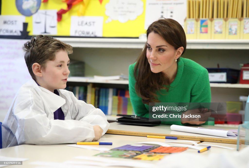 The Duchess Of Cambridge Visits Schools In Support Of Children's Mental Health