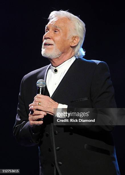 Singer Kenny Rogers performs onstage at the 42nd Annual GMA Dove Awards at The Fox Theatre on April 20, 2011 in Atlanta City. The show airs on GMC on...
