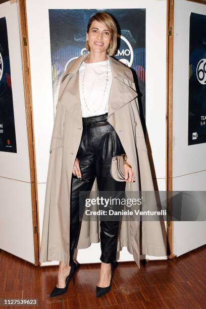 Anna Foglietta attends a photocall on the first day of the 69. Sanremo Music Festival at Teatro Ariston on February 05, 2019 in Sanremo, Italy.