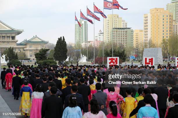 mass dance in pyongyang - north korea capital stock pictures, royalty-free photos & images