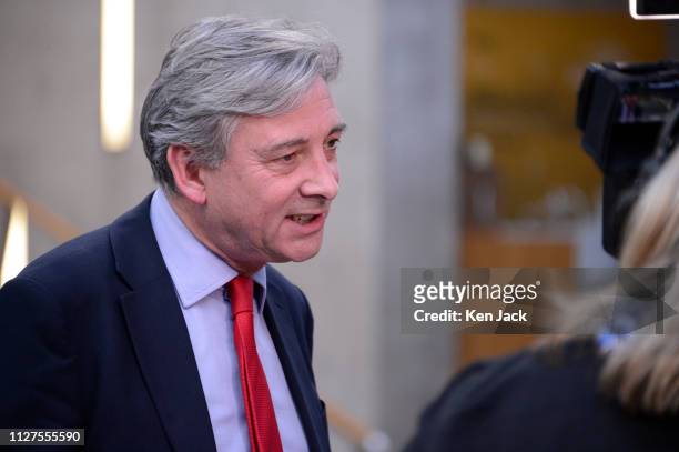 Scottish Labour leader Richard Leonard gives an interview in the Garden Lobby of the Scottish Parliament, following UK leader Jeremy Corbyn...