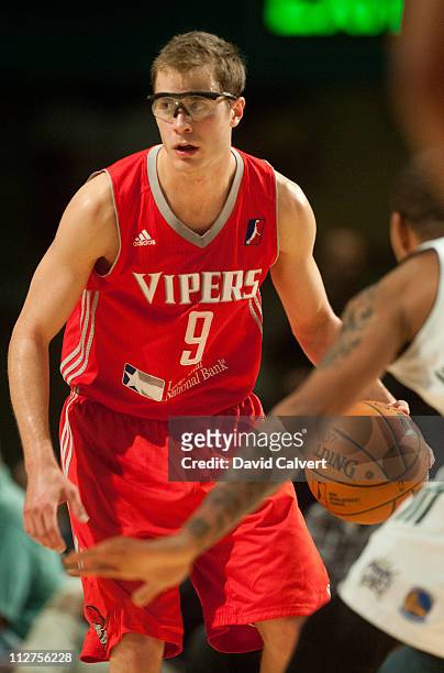 Jon Scheyer of the Rio Grande Valley Vipers dribbles the ball during a second-round NBA D-League playoff game against the Reno Bighorns April 20,...