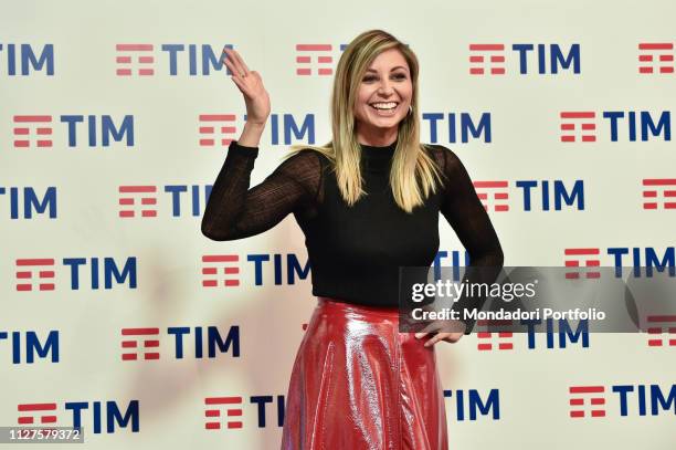 Anna Ferzetti at the pre-festival photocall in the Press Room of the 69th Sanremo Festival. Sanremo , 5 February 2019