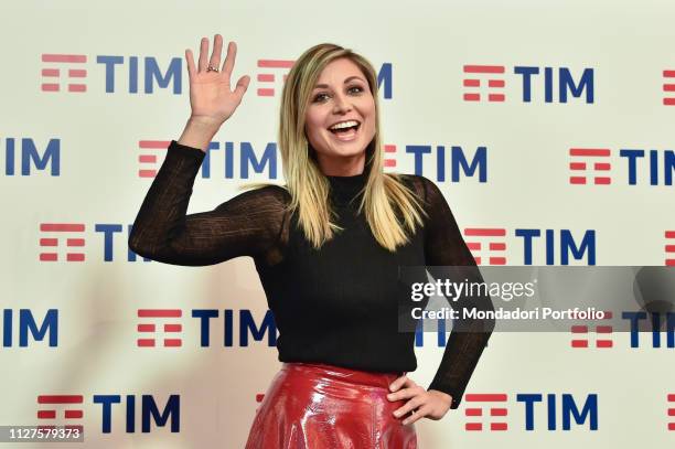 Anna Ferzetti at the pre-festival photocall in the Press Room of the 69th Sanremo Festival. Sanremo , 5 February 2019