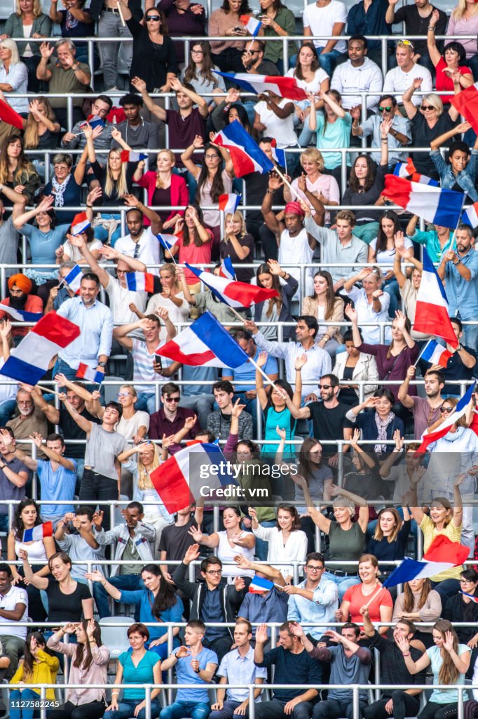 French supporters with flags on Olympics
