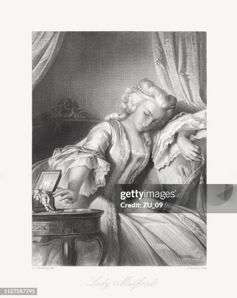 lady milford, fiktive figur (aus "kabale und liebe") von friedrich schiller - baroque style stock-grafiken, -clipart, -cartoons und -symbole