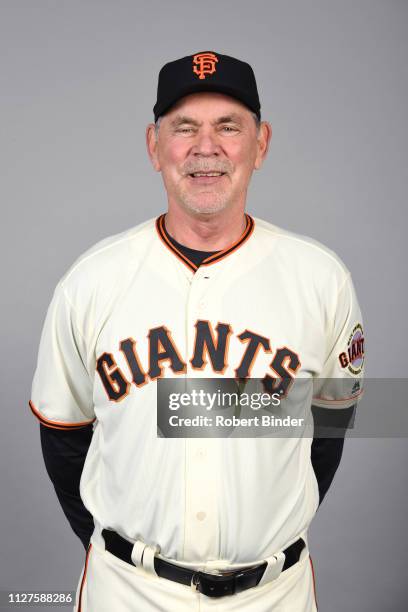 Manager Bruce Bochy of the San Francisco Giants poses during Photo Day on Thursday, February 21, 2019 at Scottsdale Stadium in Scottsdale, Arizona.