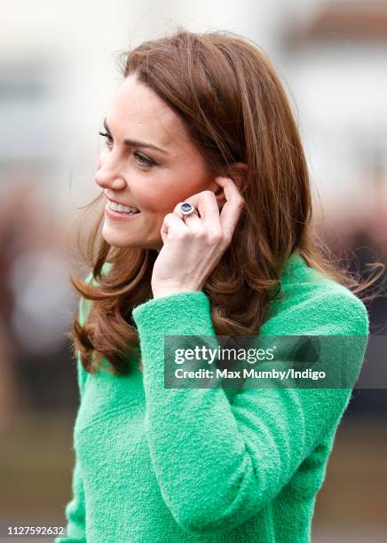 Catherine, Duchess of Cambridge visits Lavender Primary School in support of Place2Be's Children's Mental Health Week 2019 on February 5, 2019 in...