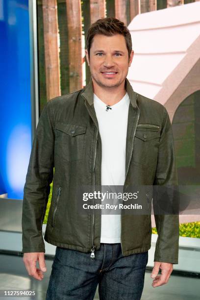 Nick Lachey Visits "Fox & Friends" to discuss the "American Kennel Club" show at Fox News Channel Studios on February 05, 2019 in New York City.