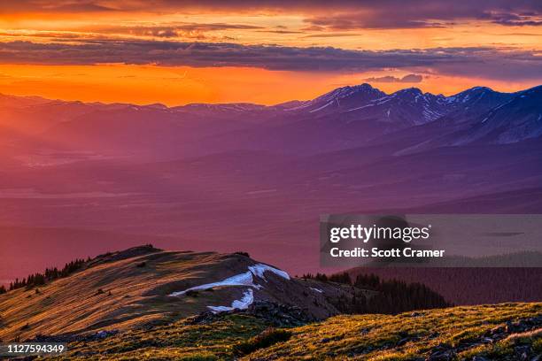 summer mountain sunset landscape - buena vista stock pictures, royalty-free photos & images