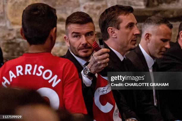 Former Manchester United and England captain David Beckham , Former Manchester United player Gary Neville and Former Manchester United player Ryan...