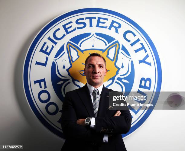 Leicester City unveil new manager Brendan Rodgers at King Power Stadium on February 26, 2019 in Leicester, United Kingdom.