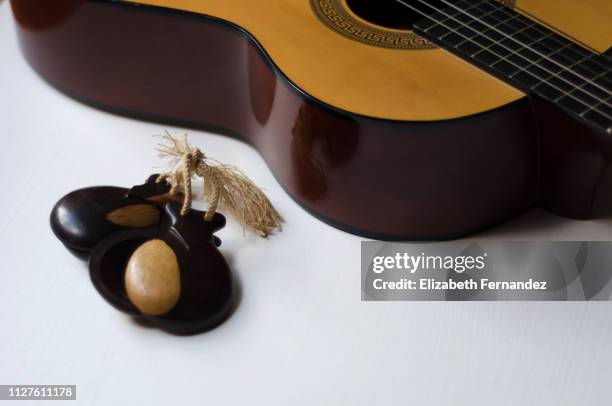 castanets and spanish guitar - castanets stock pictures, royalty-free photos & images