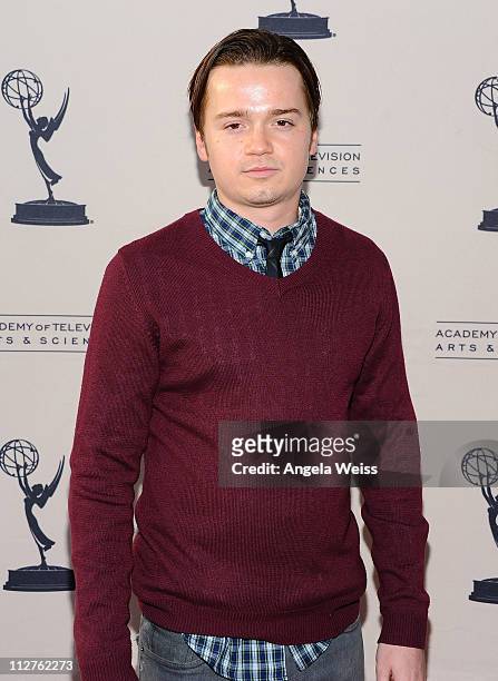 Actor Dan Byrd arrives at The Academy of Television Arts & Sciences presents an evening with 'Cougar Town' held at Leonard H. Goldenson Theatre on...