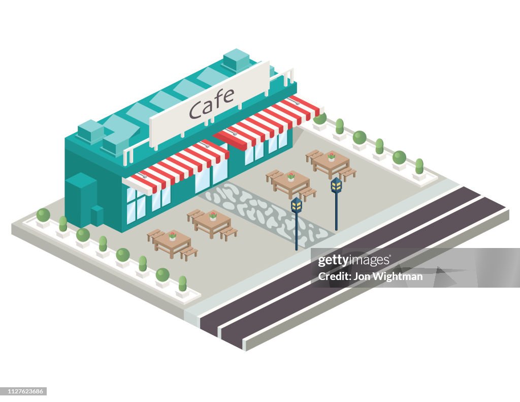 Isometric Building Concept Cafe Tile High-Res Vector Graphic - Getty Images