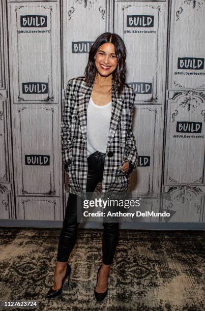 Actress Julia Jones poses for photos before talking about her movie "Cold Pursuit" at Build Studio on February 05, 2019 in New York City.
