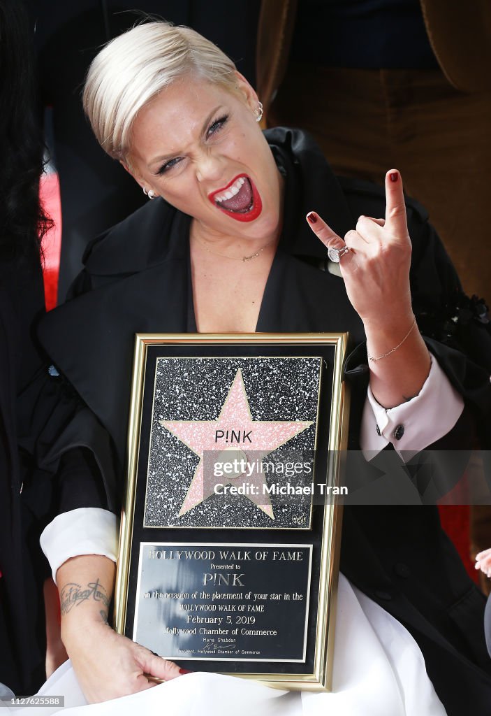 Pink Honored With Star On The Hollywood Walk Of Fame