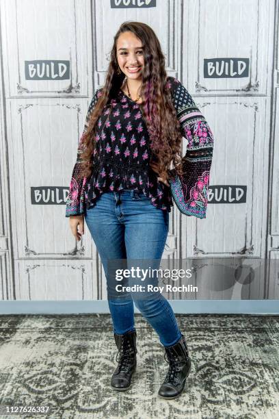 Jazz Jennings visits Build Brunch at Build Studio on February 05, 2019 in New York City.