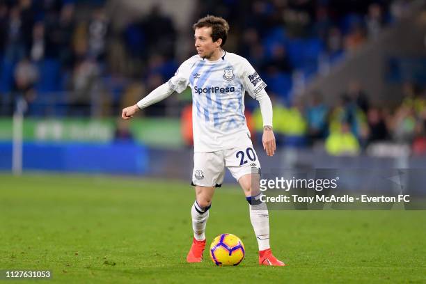 Bernard of Everton during the Premier League match between Cardiff City and Everton at The Cardiff City Stadium on February 26, 2019 in Cardiff,...