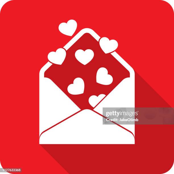 heart envelope open icon silhouette - open envelope stock illustrations