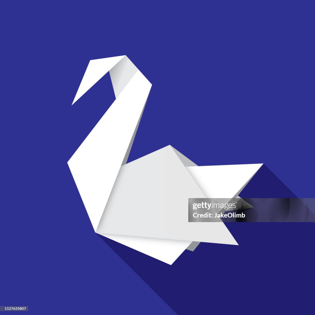 Papiroflexia cisne icono plana