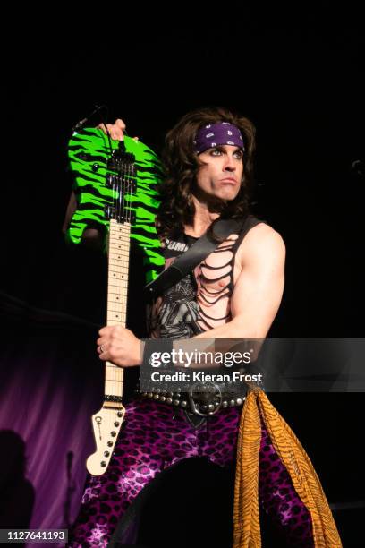 Russ Parrish of Steel Panther performs at Vicar Street on February 05, 2019 in Dublin, Ireland.