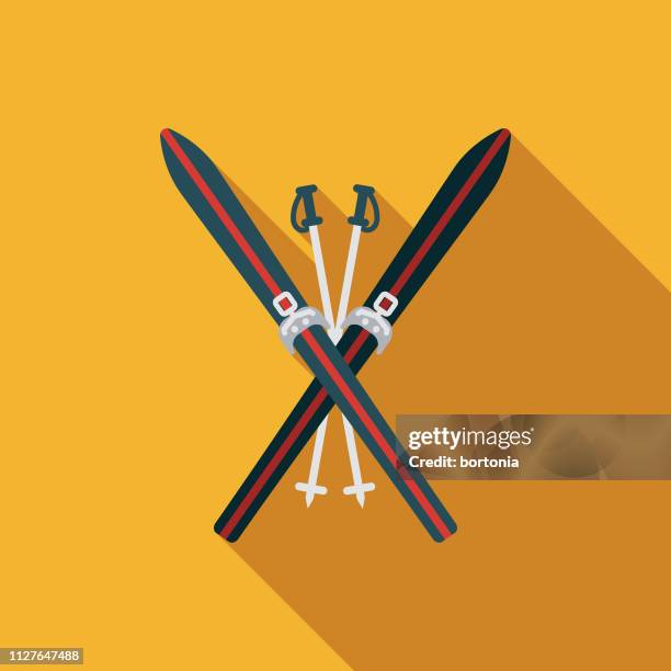 スキー冬のスポーツ アイコン - スキーストック点のイラスト素材／クリップアート素材／マンガ素材／アイコン素材
