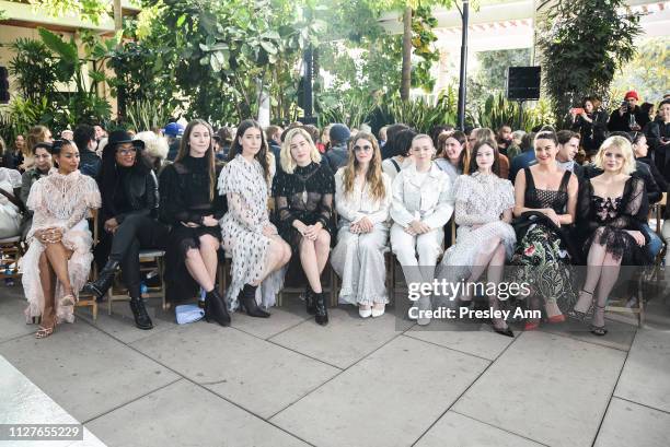 Melanie Liburd, Angela Bassett, Este Haim, Danielle Haim, Alana Haim of HAIM, Elsie Fisher, Mackenzie Foy, Shailene Woodley and Lucy Boynton attend...