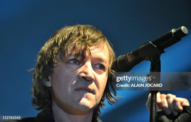 French singer Cali performs on April 20, 2011 in Bourges, central France, during the 35th edition of "Le Printemps de Bourges" rock pop festival. AFP...