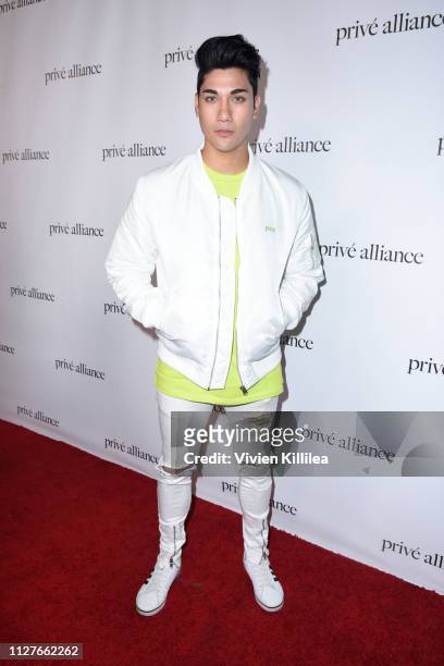 Chris Baris attends the Privé Alliance LA's Fashion Presentation with K-Pop Star Baekhyu at Academy LA on February 26, 2019 in Los Angeles,...