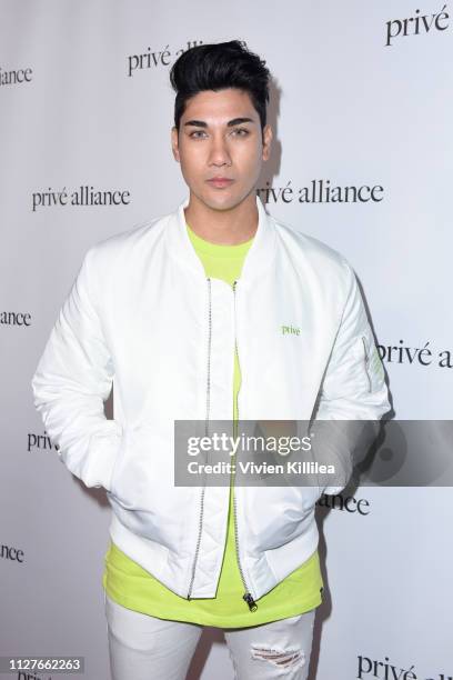 Chris Baris attends the Privé Alliance LA's Fashion Presentation with K-Pop Star Baekhyu at Academy LA on February 26, 2019 in Los Angeles,...