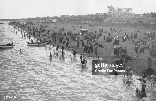 The beach at Skegness, circa 1950.