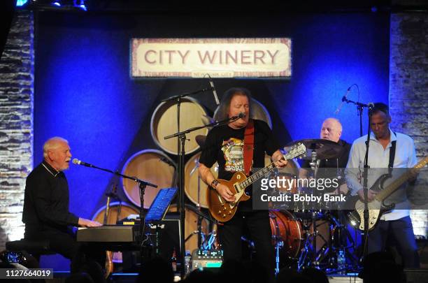 Gary Brooker, Matt Pegg, Jeff Dunn, John Phillips and Geoff Whitehorn of Procol Harum perform at City Winery on February 26, 2019 in New York City.