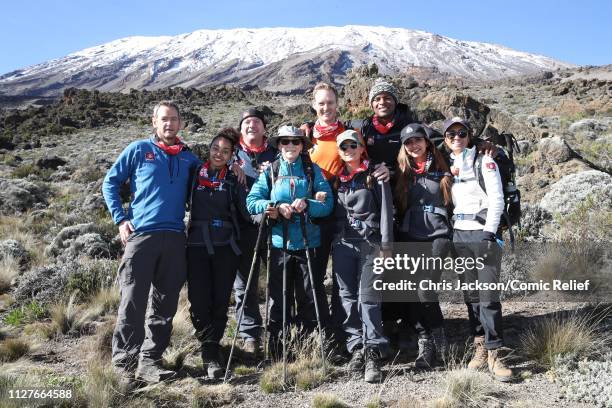 Alexander Armstrong, Leigh-Anne Pinnock, Ed Balls, Shirley Ballas, Dan Walker, Dani Dyer, Osi Umenyiora, Jade Thirlwall and Anita Rani pose during...